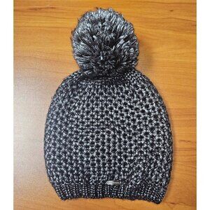 Steve Madden Black Metallic Stretchy Beanie